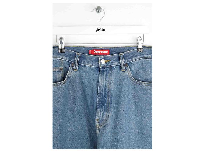 Supreme Jeans dritti in cotone blu - vista 2