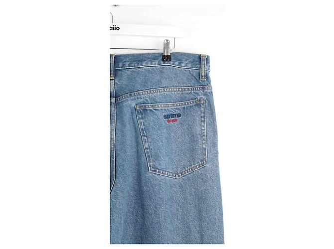 Supreme Jeans dritti in cotone blu - vista 4