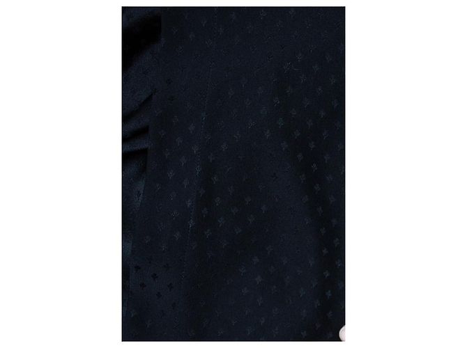 Saint Laurent, camicia nera con pois floreali 2018 Nero - vista 6