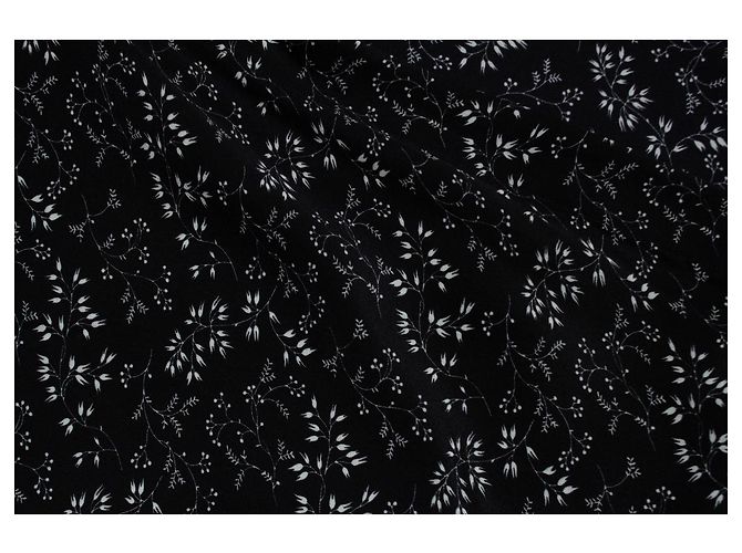 Saint Laurent, camicia di seta nera con stampa floreale 2018 Nero - vista 7