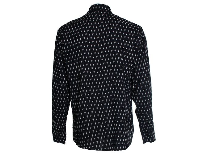 Camicia a pois V stampata di Saint Laurent in nero 2017 - vista 3