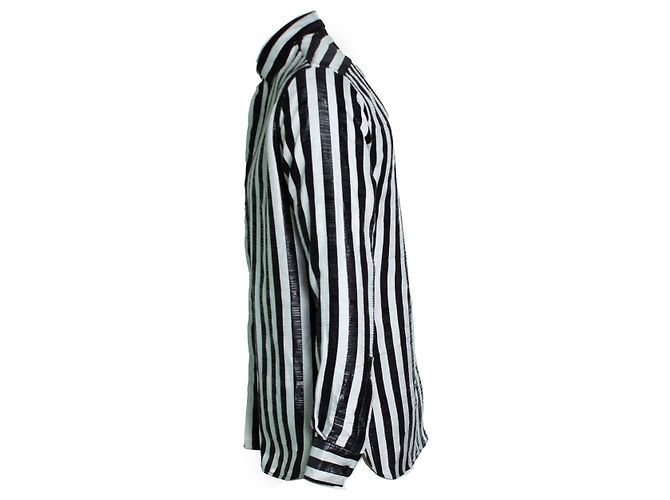 Saint Laurent, camicia a righe bianche e nere 2019 Nero Bianco - vista 3