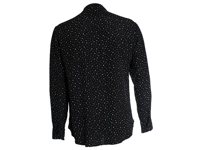 Saint Laurent, Camicia di vernice a pois con pennellate 2019 Nero - vista 3