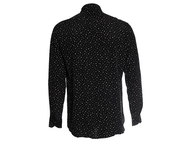 Saint Laurent, camicia con schizzi di vernice nera e bianca 2019 Nero - vista 3