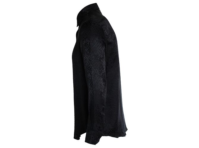 Céline Camicia stampata a lucertola nera di Celine Nero - vista 3