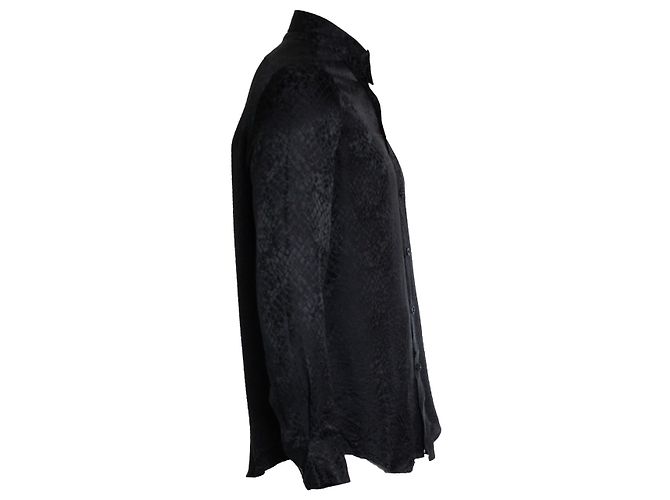 Céline Camicia stampata a lucertola nera di Celine Nero - vista 4