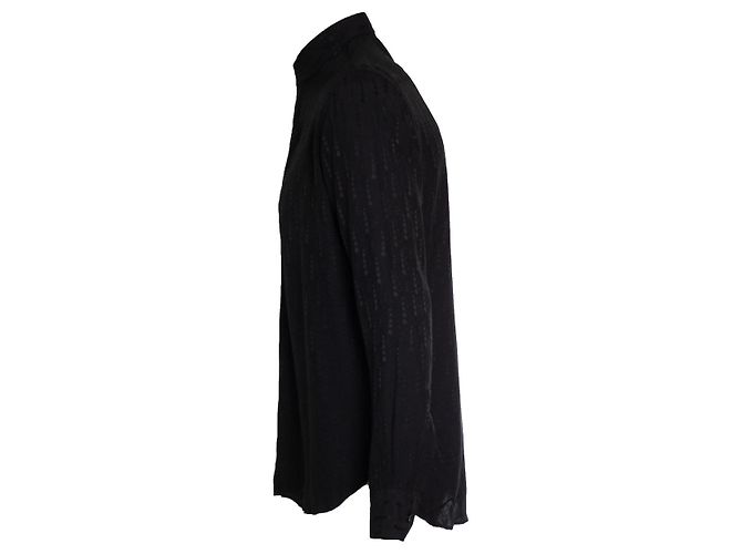Saint Laurent, camisa de seda negra con gotas de estrellas Negro - vista 4
