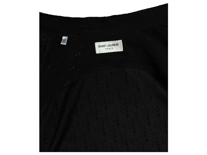 Saint Laurent, camisa de seda negra con gotas de estrellas Negro - vista 6