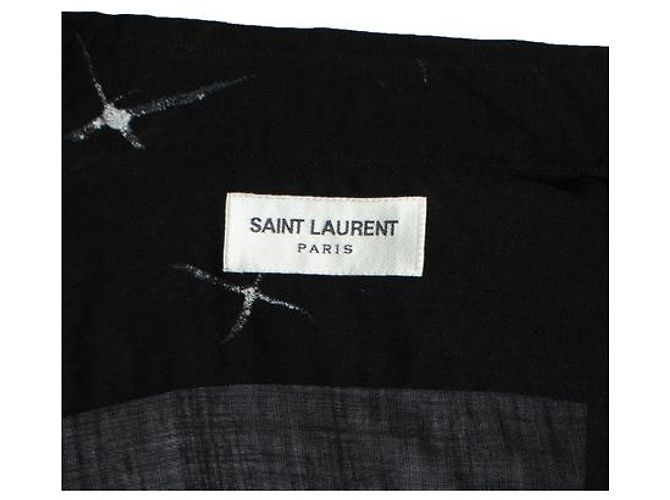 Saint Laurent, camisa transparente con estampado de estrella negra 2018 Negro - vista 6