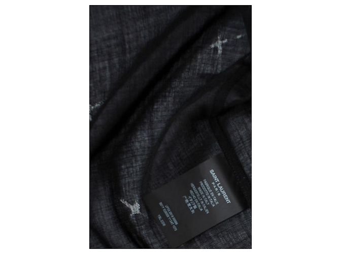 Saint Laurent, camisa transparente con estampado de estrella negra 2018 Negro - vista 7