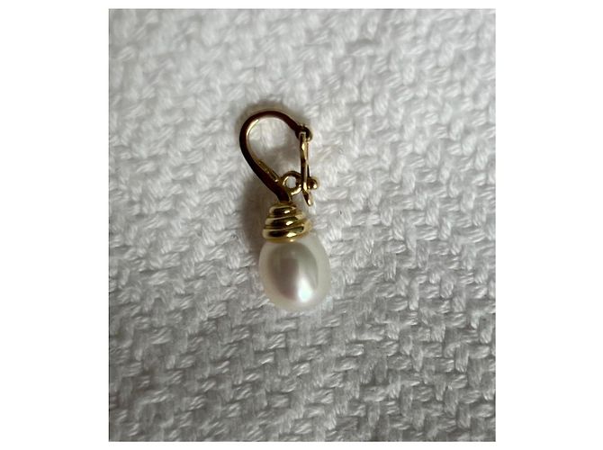 Autre Marque Perlenanhänger Tropfenform aus 14 kt Gelbgold - Ansicht 2