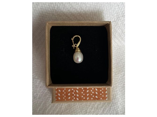 Autre Marque Perlenanhänger Tropfenform aus 14 kt Gelbgold - Ansicht 5