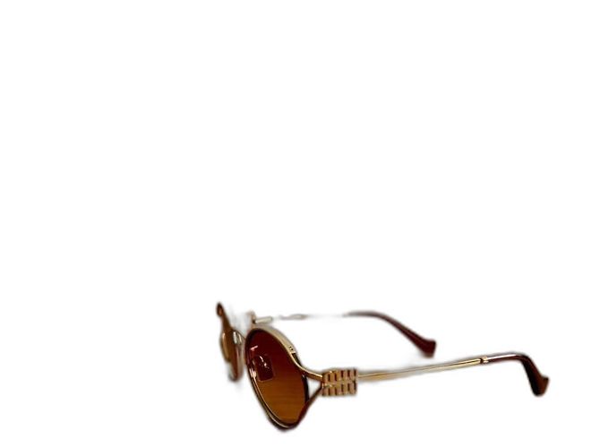 Gafas de sol Miu Miu OMU de metal dorado - vista 2