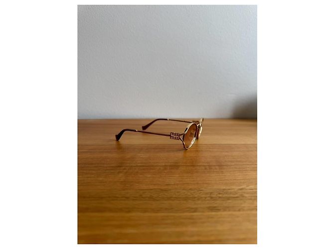 Gafas de sol Miu Miu OMU de metal dorado - vista 6