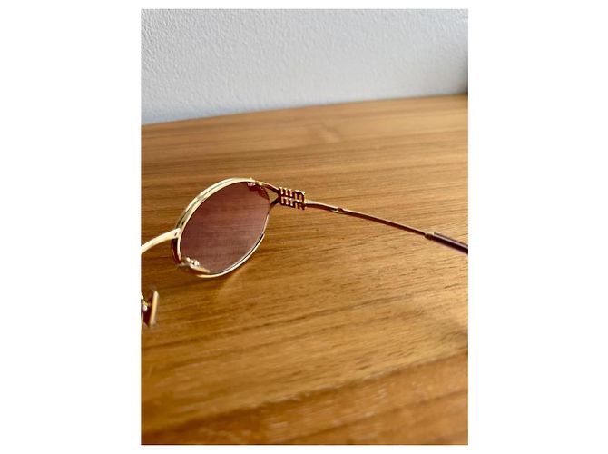 Gafas de sol Miu Miu OMU de metal dorado - vista 8