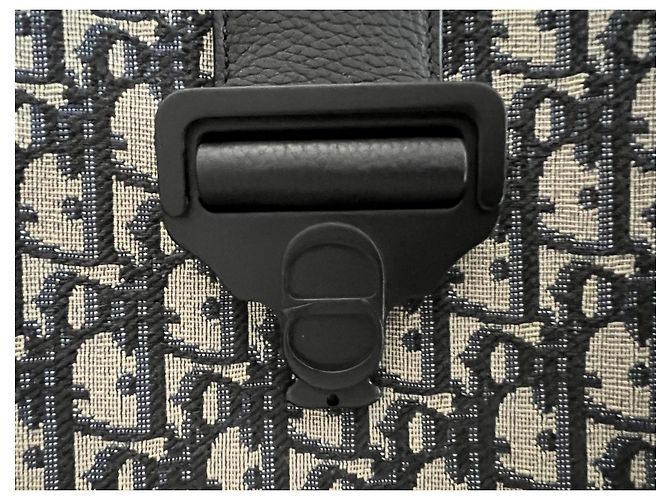 Borsa a tracolla Dior Gallop grande modello blu navy tela - vista 13