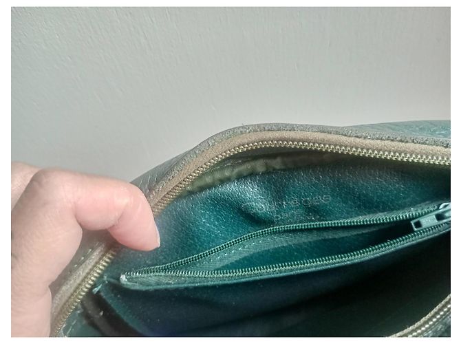 Courreges Ledertasche Grün Camel Kamel - Ansicht 8