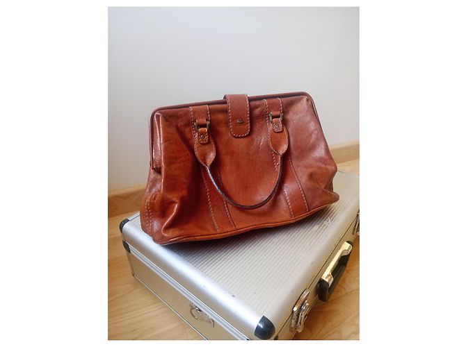 Autre Marque The Bridge Ledertasche im Arztkoffer Stil Camel Kamel - Ansicht 2