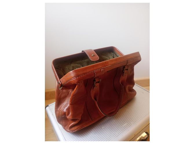 Autre Marque The Bridge Ledertasche im Arztkoffer Stil Camel Kamel - Ansicht 5