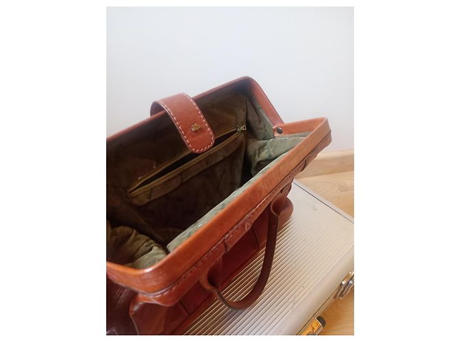 Autre Marque The Bridge Ledertasche im Arztkoffer Stil Camel Kamel - Ansicht 6