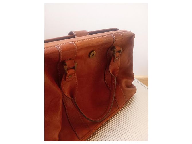 Autre Marque The Bridge Ledertasche im Arztkoffer Stil Camel Kamel - Ansicht 7