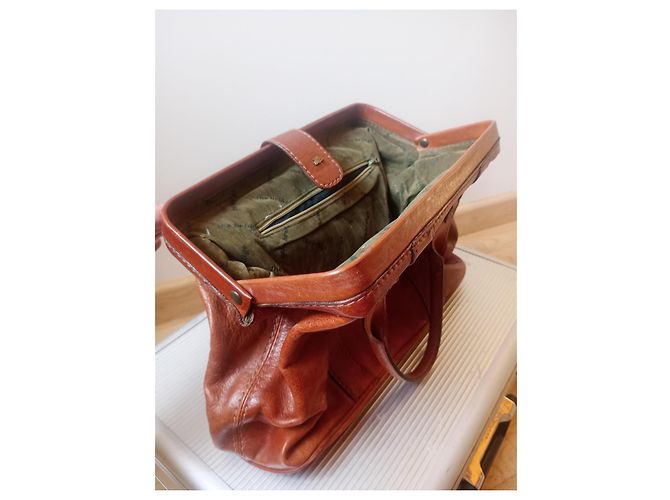 Autre Marque The Bridge Ledertasche im Arztkoffer Stil Camel Kamel - Ansicht 8