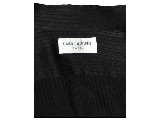 Camicia in seta nera a righe Saint Laurent 2018 Nero - vista 7