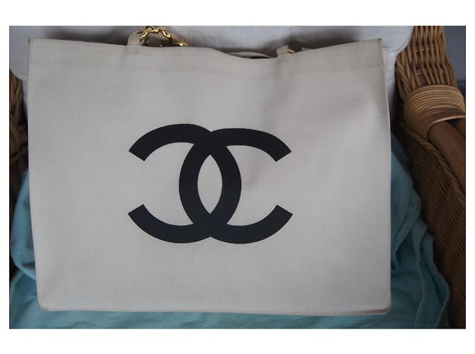 Borsa Tote Chanel in Tela - vista 2