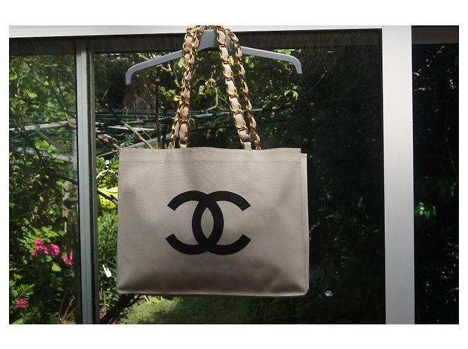 Borsa Tote Chanel in Tela - vista 4