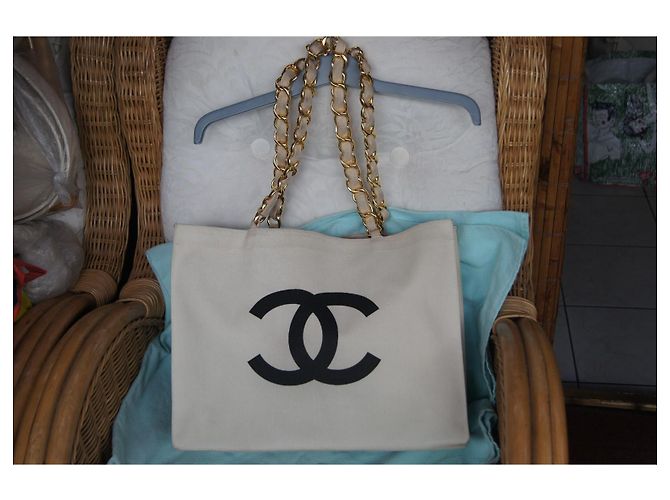Borsa Tote Chanel in Tela - vista 5