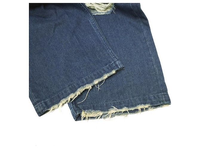 Autre Marque Muchas Gracias DESTROY DENIM Pantalones de Denim de Algodón Edición Limitada Azul - vista 8