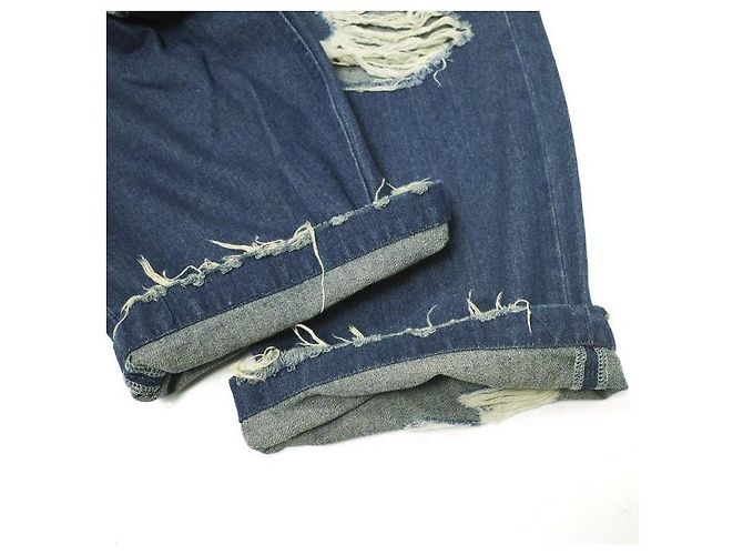 Autre Marque Muchas Gracias DESTROY DENIM Pantalones de Denim de Algodón Edición Limitada Azul - vista 9