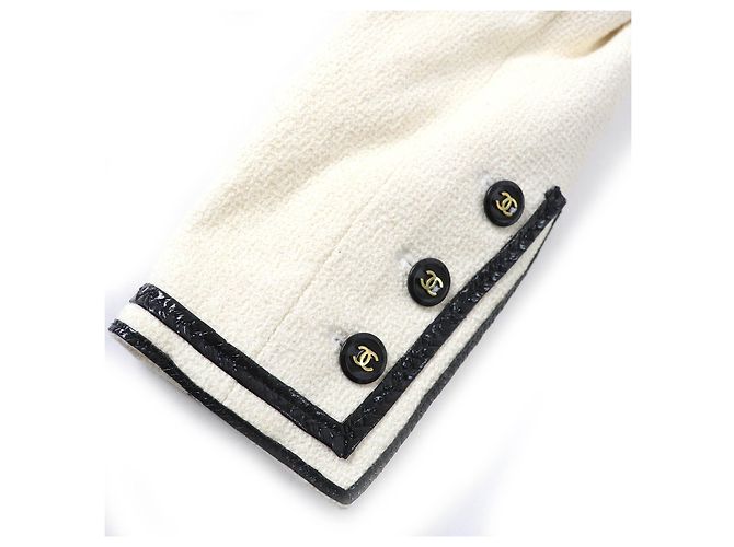 Giacca vintage in tweed Chanel in cotone e seta 36 Nero Crudo - vista 6