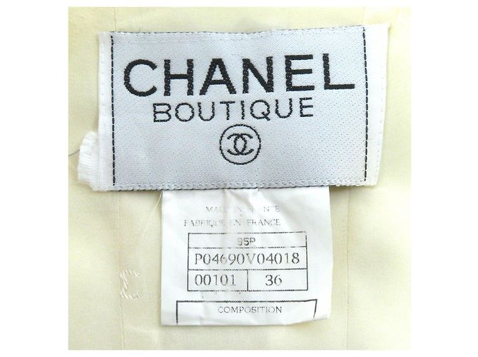 Giacca vintage in tweed Chanel in cotone e seta 36 Nero Crudo - vista 8
