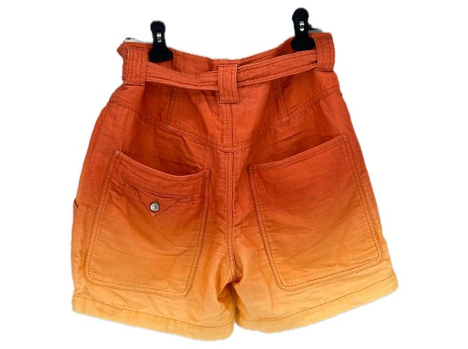 Pantalones cortos Isabel Marant de mezcla de lino naranja - vista 2
