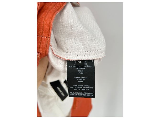Pantalones cortos Isabel Marant de mezcla de lino naranja - vista 4