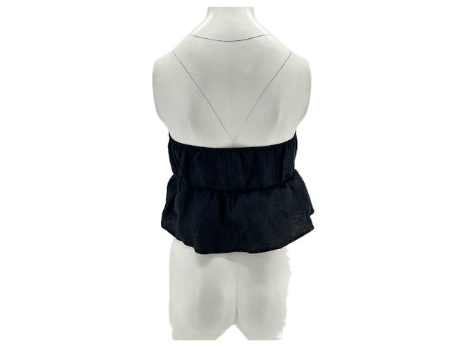 Top bustier de lino negro Reformation - vista 2