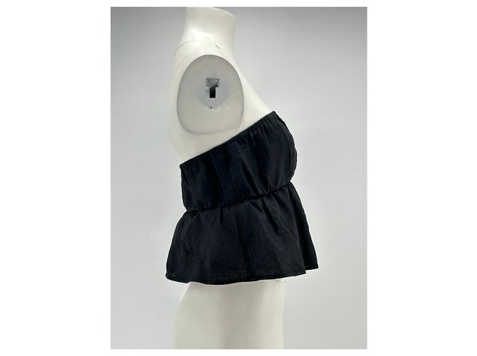 Top bustier de lino negro Reformation - vista 3