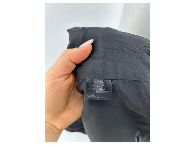 T-shirt crop nera a maniche lunghe David Koma Nero - vista 6