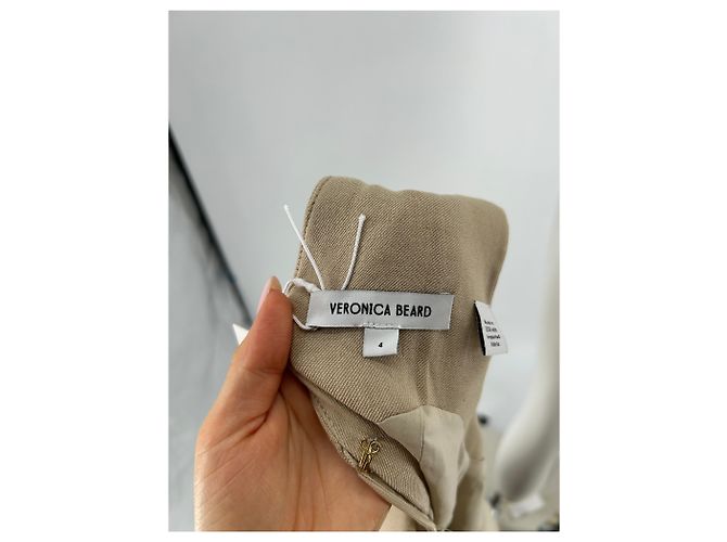 Veronica Beard Beige Leinenkleid lang ärmellos - Ansicht 5
