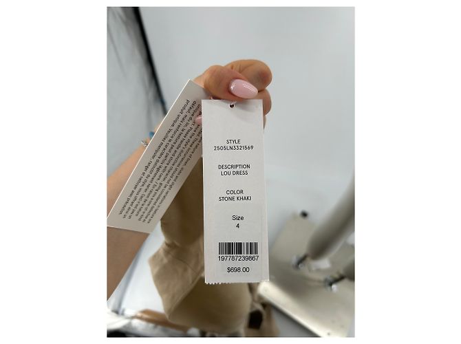 Veronica Beard Beige Leinenkleid lang ärmellos - Ansicht 6