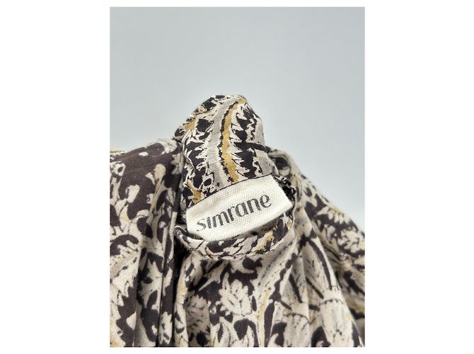 Autre Marque Kimono largo estampado SIMRANE con cinturón marrón algodón Castaño - vista 5