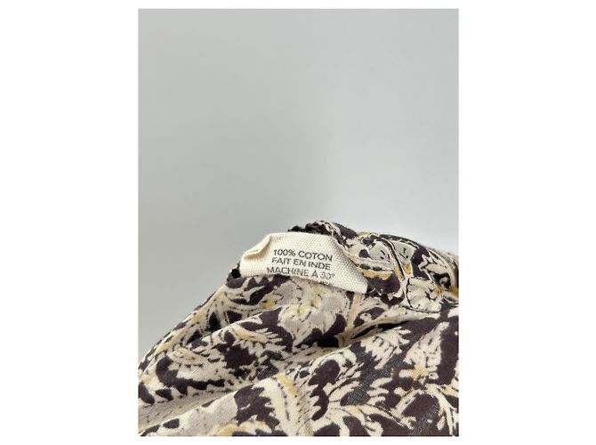 Autre Marque Kimono largo estampado SIMRANE con cinturón marrón algodón Castaño - vista 6