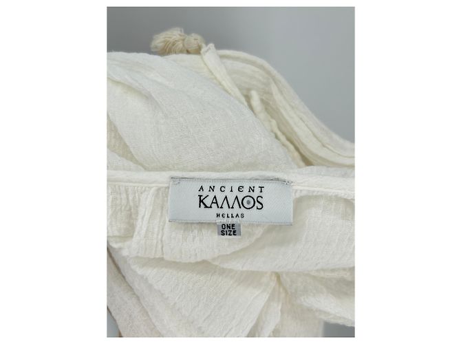 Autre Marque ANCIENT KAVVOS White Long Cotton Kimono - view 5