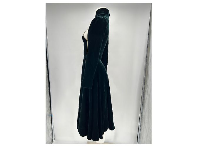 Alaïa Samtkleid in Grün mit langen Ärmeln - Ansicht 5