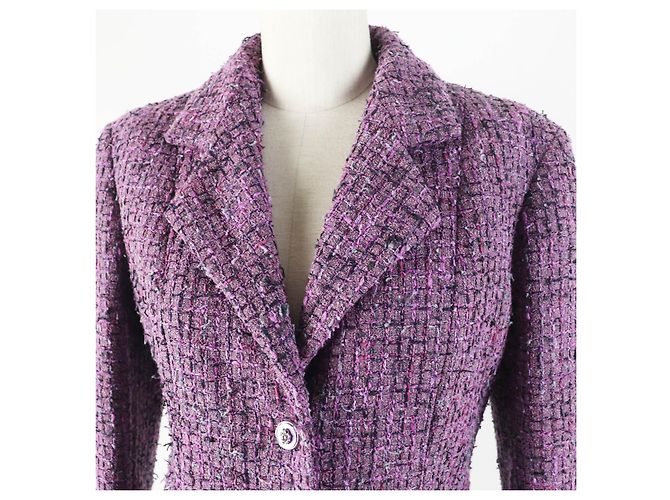 Giacca in tweed Chanel viola 36 donne Porpora - vista 2