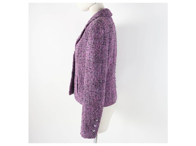 Giacca in tweed Chanel viola 36 donne Porpora - vista 3