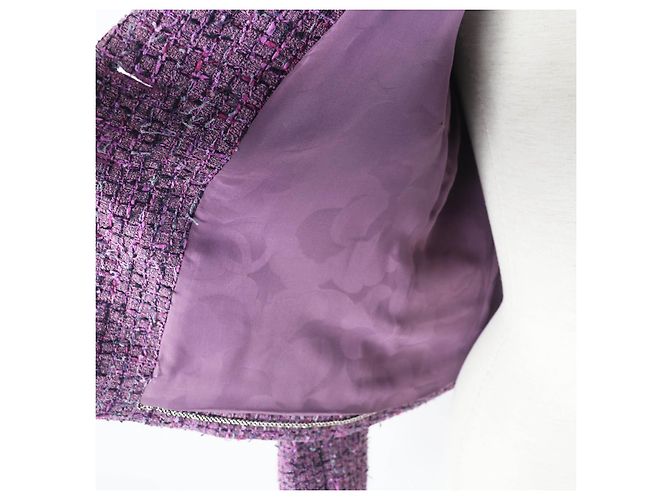 Giacca in tweed Chanel viola 36 donne Porpora - vista 5