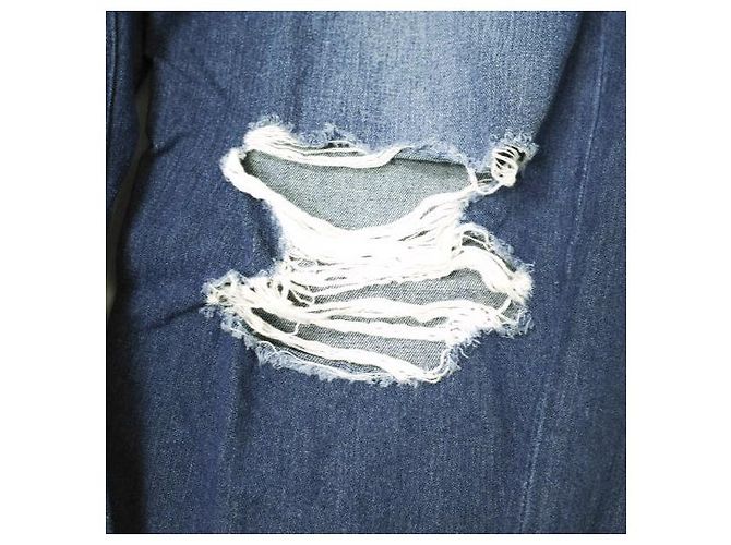 Autre Marque Muchas Gracias DESTROY DENIM Pantalones de Denim de Algodón Edición Limitada Azul - vista 6