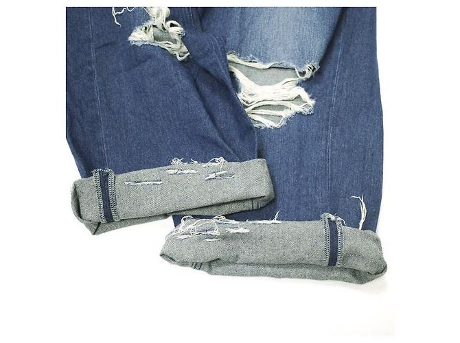 Autre Marque Muchas Gracias DESTROY DENIM Pantalones de Denim de Algodón Edición Limitada Azul - vista 9